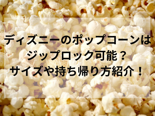 ディズニーのポップコーンはジップロック可能？サイズや持ち帰り方紹介！