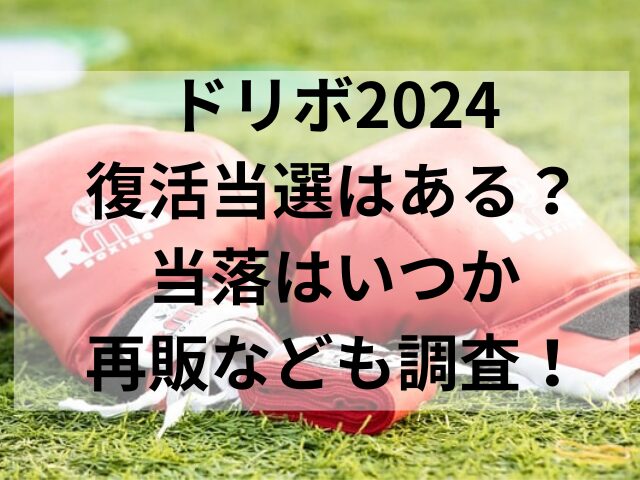 ドリボ2024復活当選はある？当落はいつか再販なども調査！