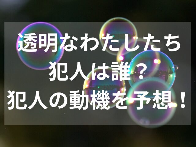 透明なわたしたち犯人は誰？犯人の動機を予想！